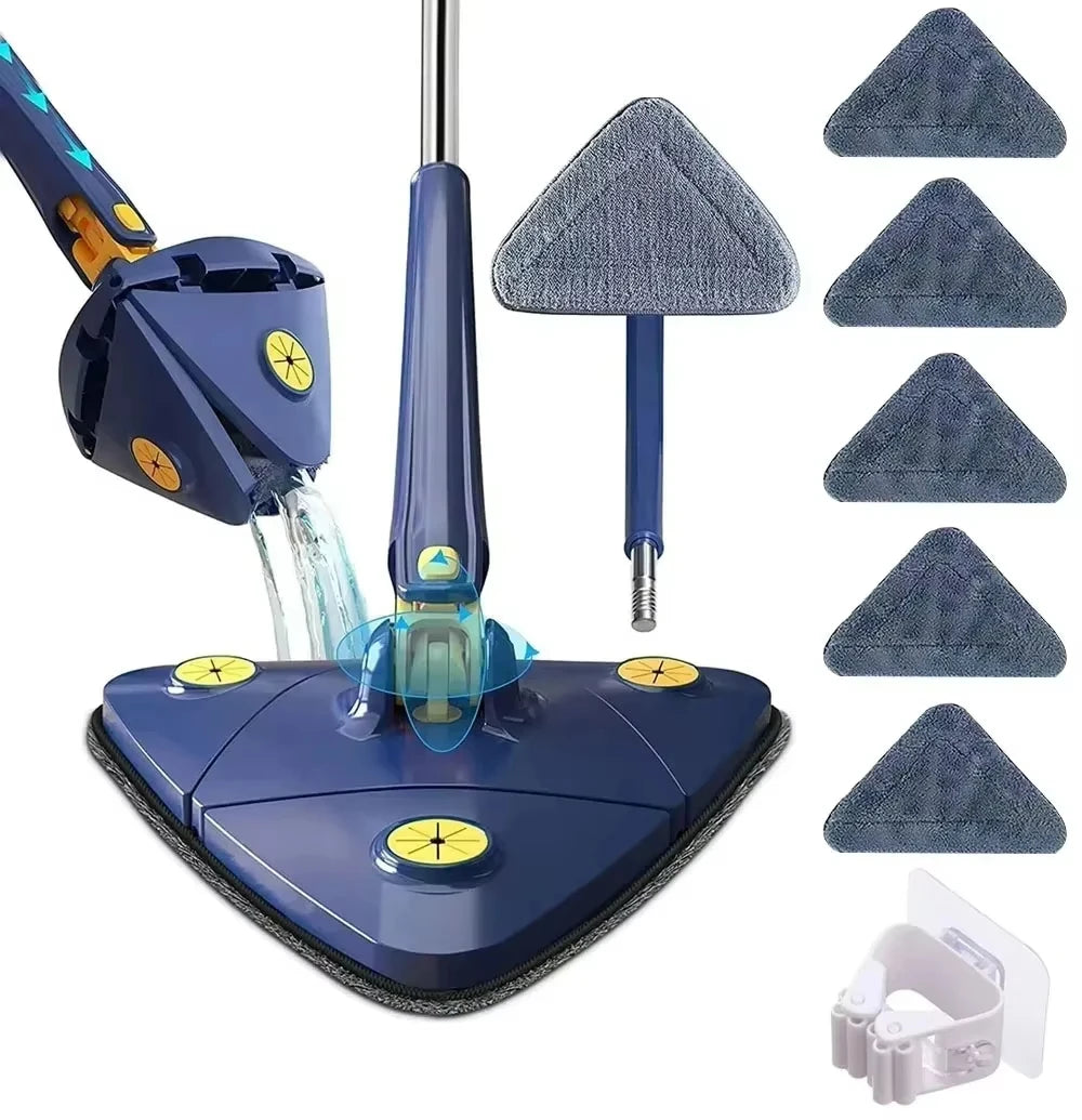 Balai de nettoyage triangulaire télescopique