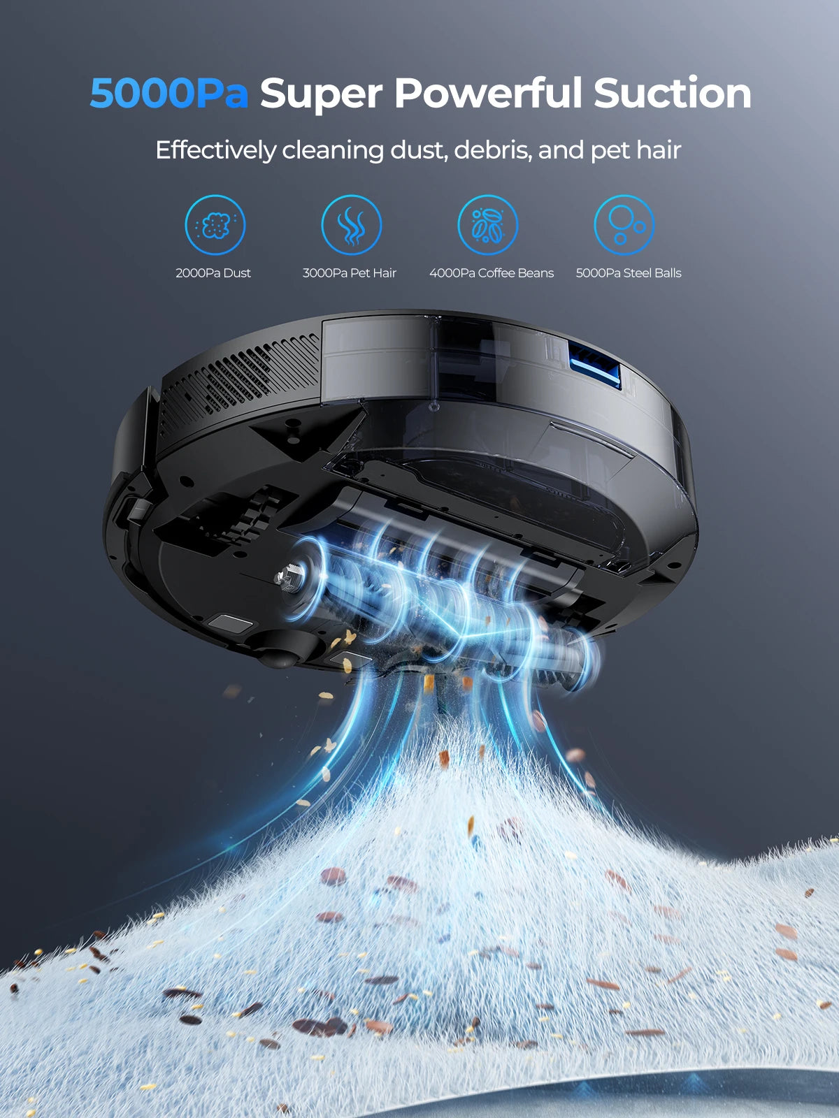 VAC Robot 2025 Aspirateur Vadrouille poile animaux