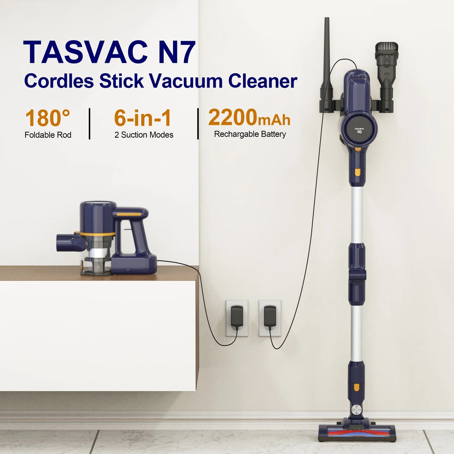 Aspirateur balai N7, amovible