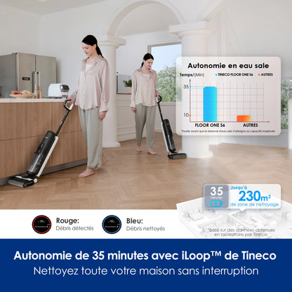 VAC  Floor One S6 Aspirateur sec et humide sans fil Laveur  tout-en-un Tineco